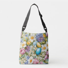 Lente. Narcissen, Hyacinten, Tulpen, Paaseieren Crossbody Tas