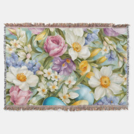 Lente. Narcissen, Hyacinten, Tulpen, Paaseieren Deken
