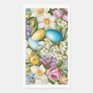 Lente. Narcissen, Hyacinten, Tulpen, Paaseieren Servet