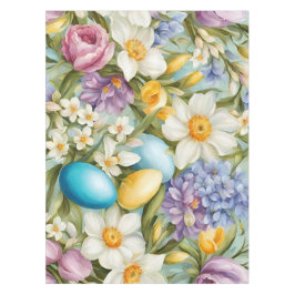 Lente. Narcissen, Hyacinten, Tulpen, Paaseieren Tafelkleed