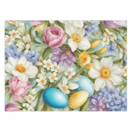 Lente. Narcissen, Hyacinten, Tulpen, Paaseieren Tafelkleed
