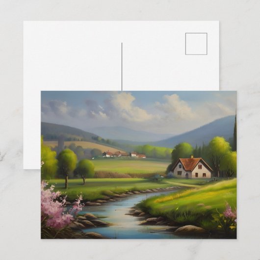 Lente natuur landschap briefkaart (Voorkant / Achterkant)