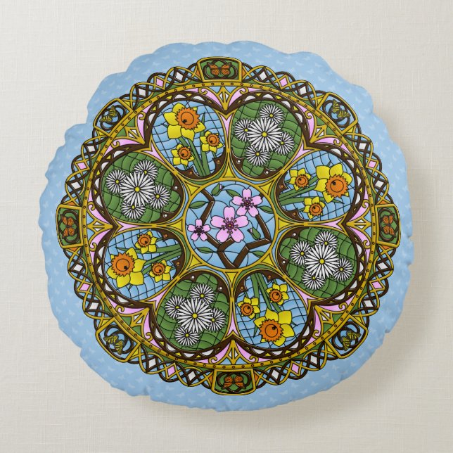 Lente Nouveau Ronde Kussen (Voorkant)
