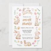 Lente Nursery Konijnen Pasen Brunch Kaart (Voorkant)