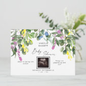 Lente Ongeveer aan Pop Echografie Wildflower Baby Kaart (Staand voorkant)