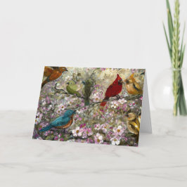 Lente Ontmoeting: Kleurrijke Zangvogels Geschenken Kaart