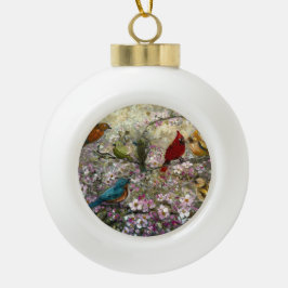 Lente Ontmoeting: Kleurrijke Zangvogels Geschenken Keramische Bal Ornament