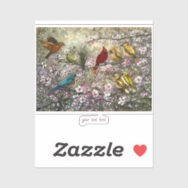 Lente Ontmoeting: Kleurrijke Zangvogels Geschenken Sticker