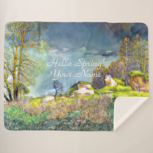 Lente onweer schilderij Sherpa Blanket Deken
