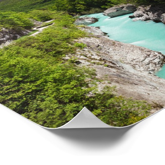 Lente op de Soča van de brug Napoleon Poster (Hoek)