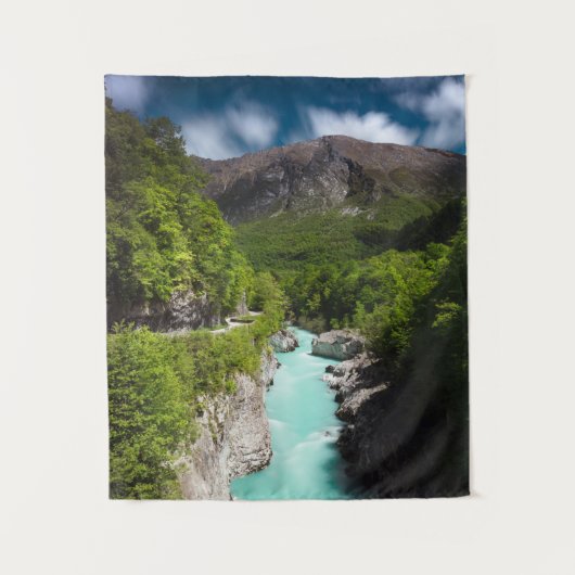 Lente op de Soča van de brug Napoleon Wandkleed (Voorkant)