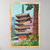 Lente op Kurama Temple Asano Takeji shin hanga Poster (Voorkant)