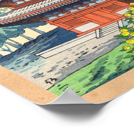 Lente op Kurama Temple Asano Takeji shin hanga Poster (Hoek)