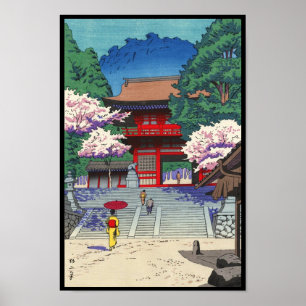 Lente op Kurama Temple Asano Takeji shin hanga Poster