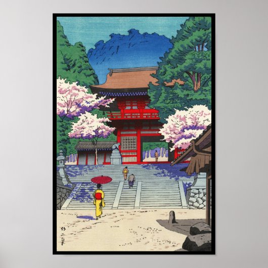 Lente op Kurama Temple Asano Takeji shin hanga Poster (Voorkant)
