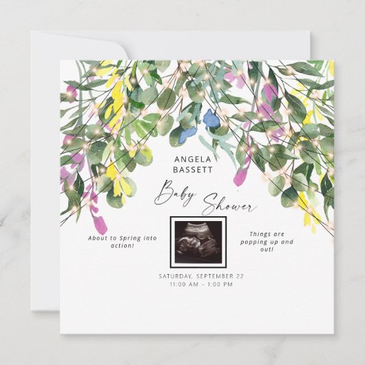 Lente op Pop Ultrasound Funny Pink Lights Kaart (Voorkant)