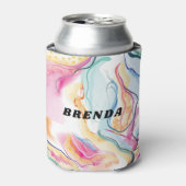 Lente organische textuur met stromende golvende vo blikjeskoeler (Blikje Voorkant)