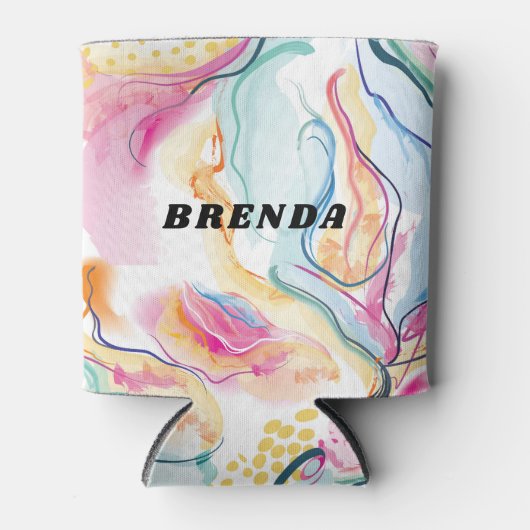 Lente organische textuur met stromende golvende vo blikjeskoeler (Voorkant)