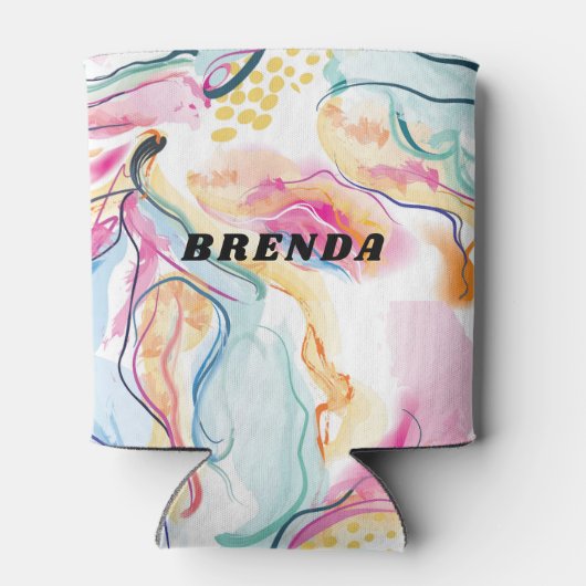 Lente organische textuur met stromende golvende vo blikjeskoeler (Achterkant)