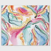 Lente organische textuur met stromende golvende vo cadeaupapier (Vlak)