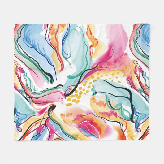 Lente organische textuur met stromende golvende vo fleece deken (Voorkant (Horizontaal))