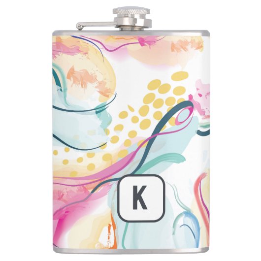 Lente organische textuur met stromende golvende vo heupfles (Voorkant)