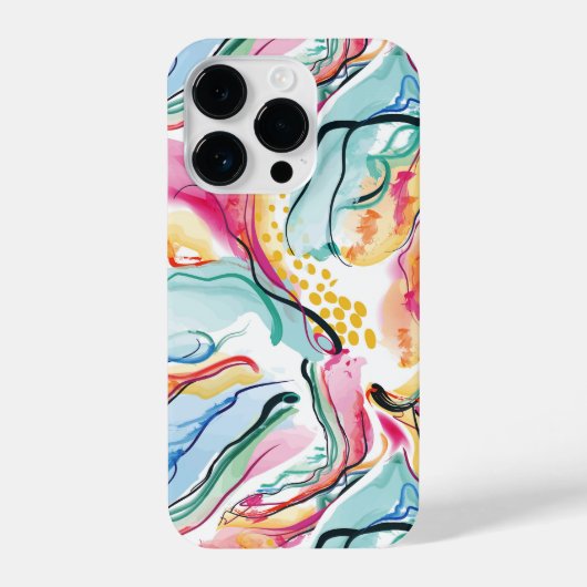 Lente organische textuur met stromende golvende vo iPhone hoesje (Achterkant)