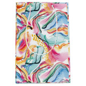 Lente organische textuur met stromende golvende vo medium cadeauzakje (Voorkant)