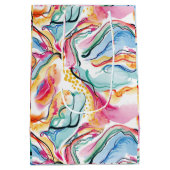 Lente organische textuur met stromende golvende vo medium cadeauzakje (Achterkant)