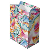 Lente organische textuur met stromende golvende vo medium cadeauzakje (Achterkant Gekanteld)