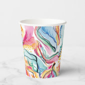 Lente organische textuur met stromende golvende vo papieren bekers (Achterkant)