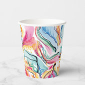 Lente organische textuur met stromende golvende vo papieren bekers (Voorkant)