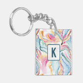 Lente organische textuur met stromende golvende vo sleutelhanger (Voorkant Links)