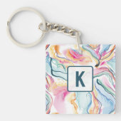 Lente organische textuur met stromende golvende vo sleutelhanger (Voorkant)