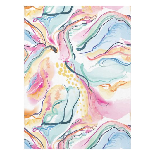 Lente organische textuur met stromende golvende vo tafelkleed (Voorkant)