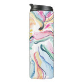 Lente organische textuur met stromende golvende vo thermosbeker (Geroteerd rechts)