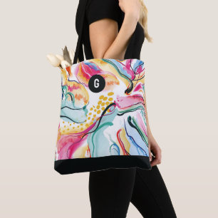Lente organische textuur met vloeiende golvende vo tote bag