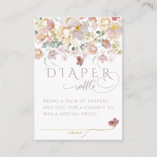 Lente Paars Baby shower van wilde bloem Informatiekaartje (Voorkant)