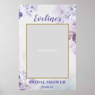 Lente paarse bloemen bruiloftsshower fotorekwisiet poster