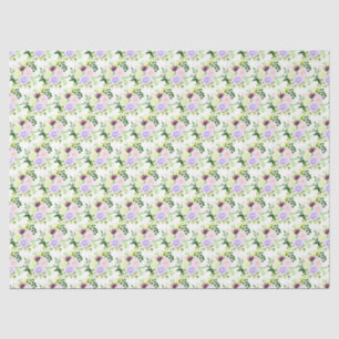 Lente paarse bloemen met bladgroen tissuepapier
