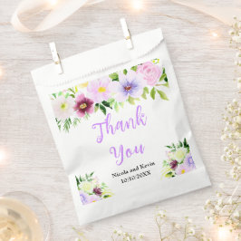 Lente Paarse Bloemen met Loof Bedankzakje