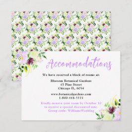Lente Paarse Bloemen met Loof Informatiekaartje