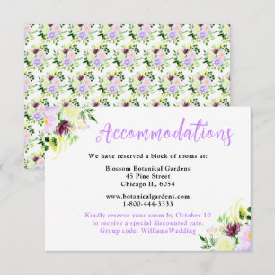 Lente Paarse Bloemen met Loof Informatiekaartje