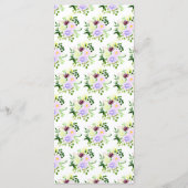 Lente Paarse Bloemen met Loof Menu (Achterkant)