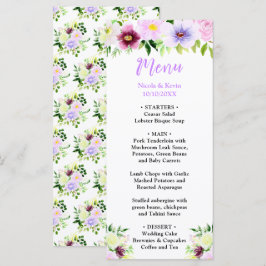 Lente Paarse Bloemen met Loof Menu