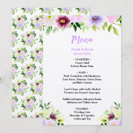 Lente Paarse Bloemen met Loof Menu