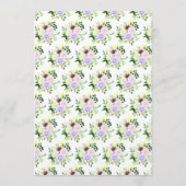 Lente Paarse Bloemen met Loof Menu (Achterkant)