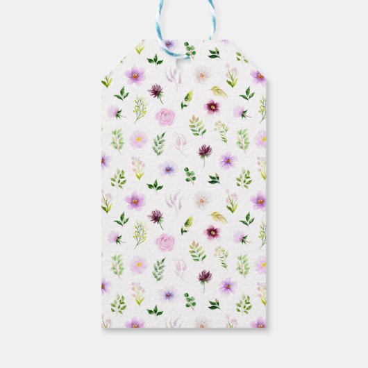 Lente Paarse Bloemen Vrijgezellenfeest Dank u Cadeaulabel (Achterkant)