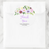 Lente Paarse Bloemen Vrijgezellenfeest Dank u Ronde Sticker (Tas)