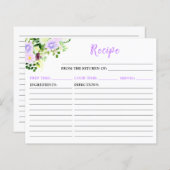 Lente Paarse bloemenrecept Kaart (Voorkant / Achterkant)